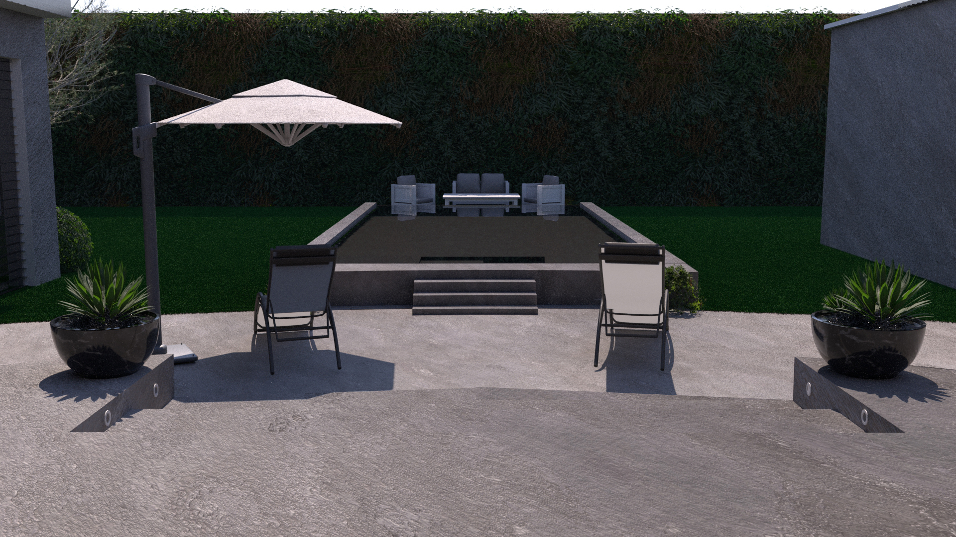 Pormenor piscina dia 3D