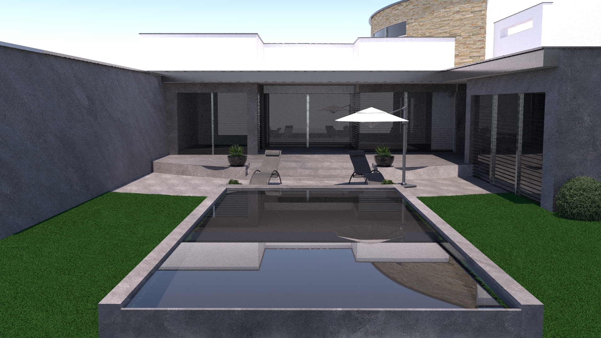 Vista piscina 3D